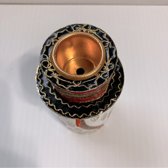 Metal Snowman Candle Stick Holder Centerpiece 4" Tall with 12" Candle - Picture 8 of 13